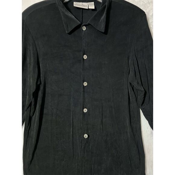 Chico's Private Edition Women's Black Button-Up Shirt Size L Standard Travel - Picture 4 of 7